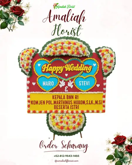 Papan Bunga Pernikahan Tangkup